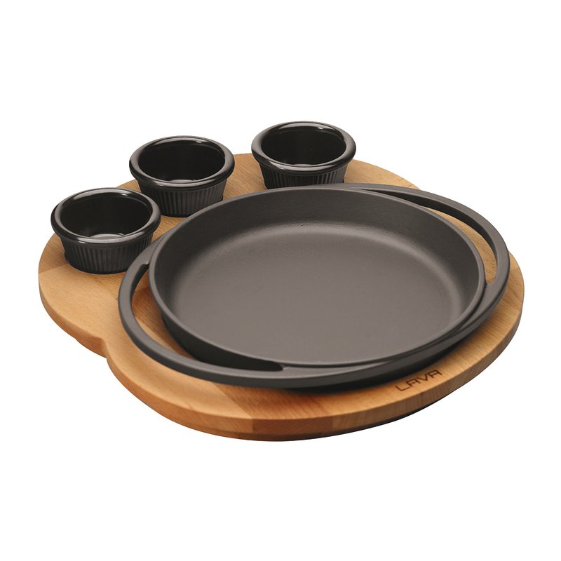 Round plate with platter - Cast iron cookware