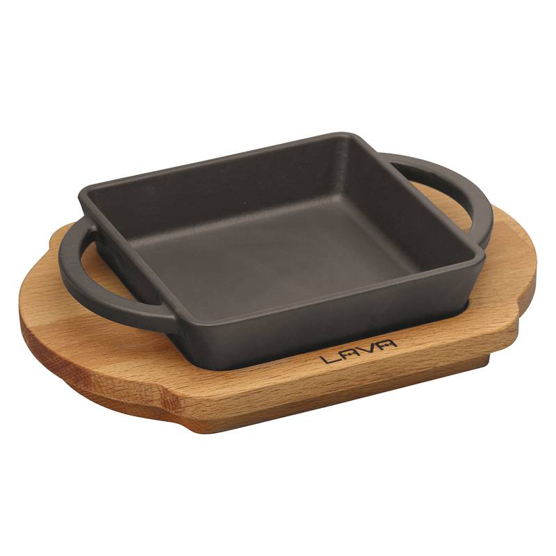 Rectangular pan with service stand - Cast iron cookware